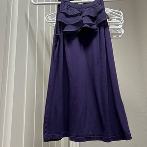 Limited purple ruffle-front tank